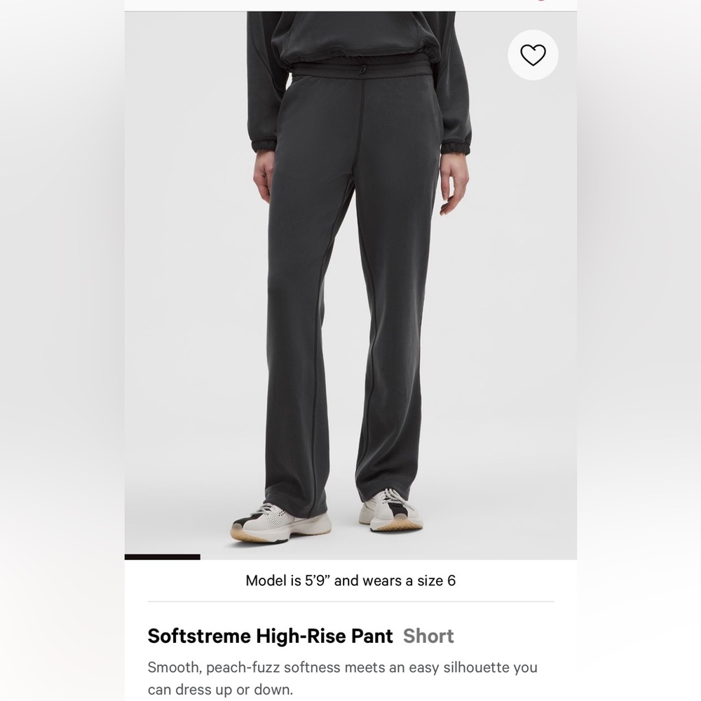 SOLD Lululemon athletica Black softstreme high rise pant - short